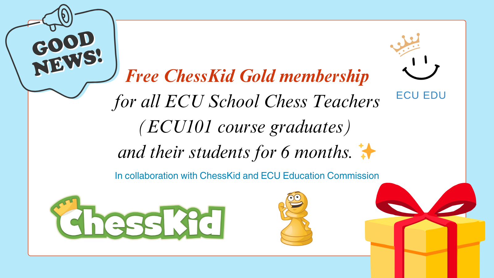Collaboration with ChessKid to support ECU School Chess Teachers and ...